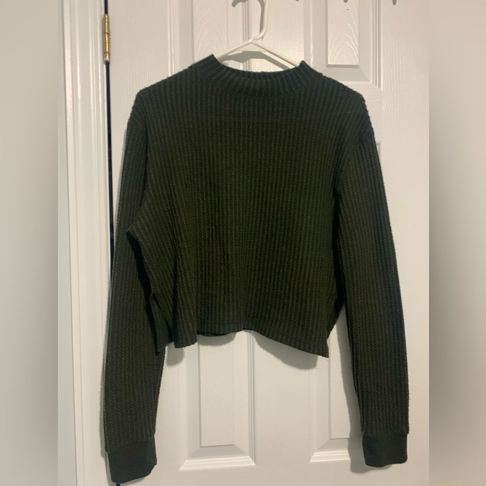 Dark green mock neck sweater